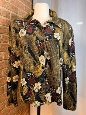 K & Company textured, nature-inspired floral jacket with open back detail- 12